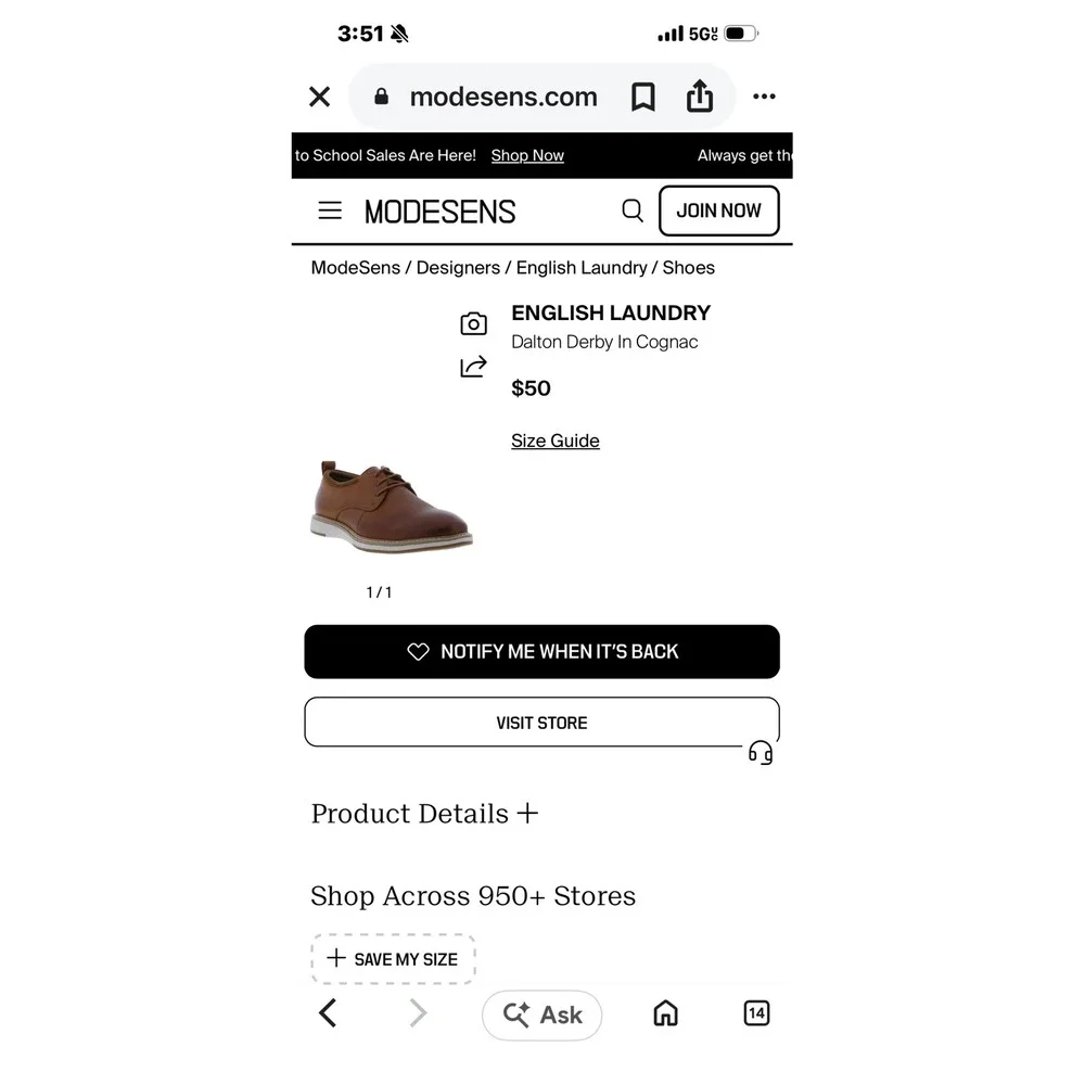English Laundry Dalton Derby Cognac Brown Perforated Dress Shoes Mens 10.5